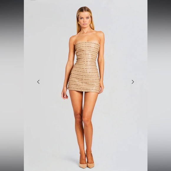 $5,000 NWT Retrofete Leather Rhinestone Jacket Dress Set - Picture 5 of 14